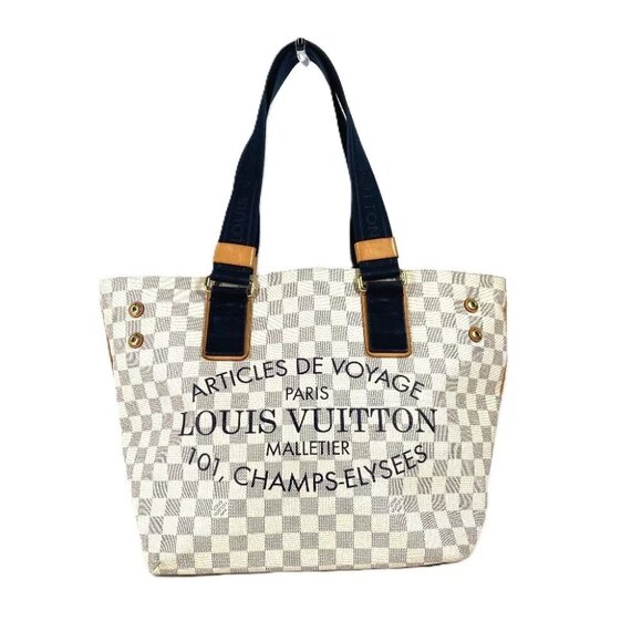 LOUIS VUITTON N41179 Damier Azur Plan Soleil Cabas PM Bag Shoulder Bag - Picture 1 of 15